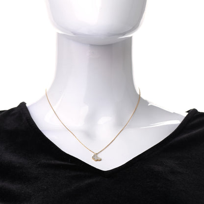 Van Cleef & Arpels 18K Yellow Gold Mother of Pearl Sweet Alhambra Butterfly Pendant Necklace 2 of 7