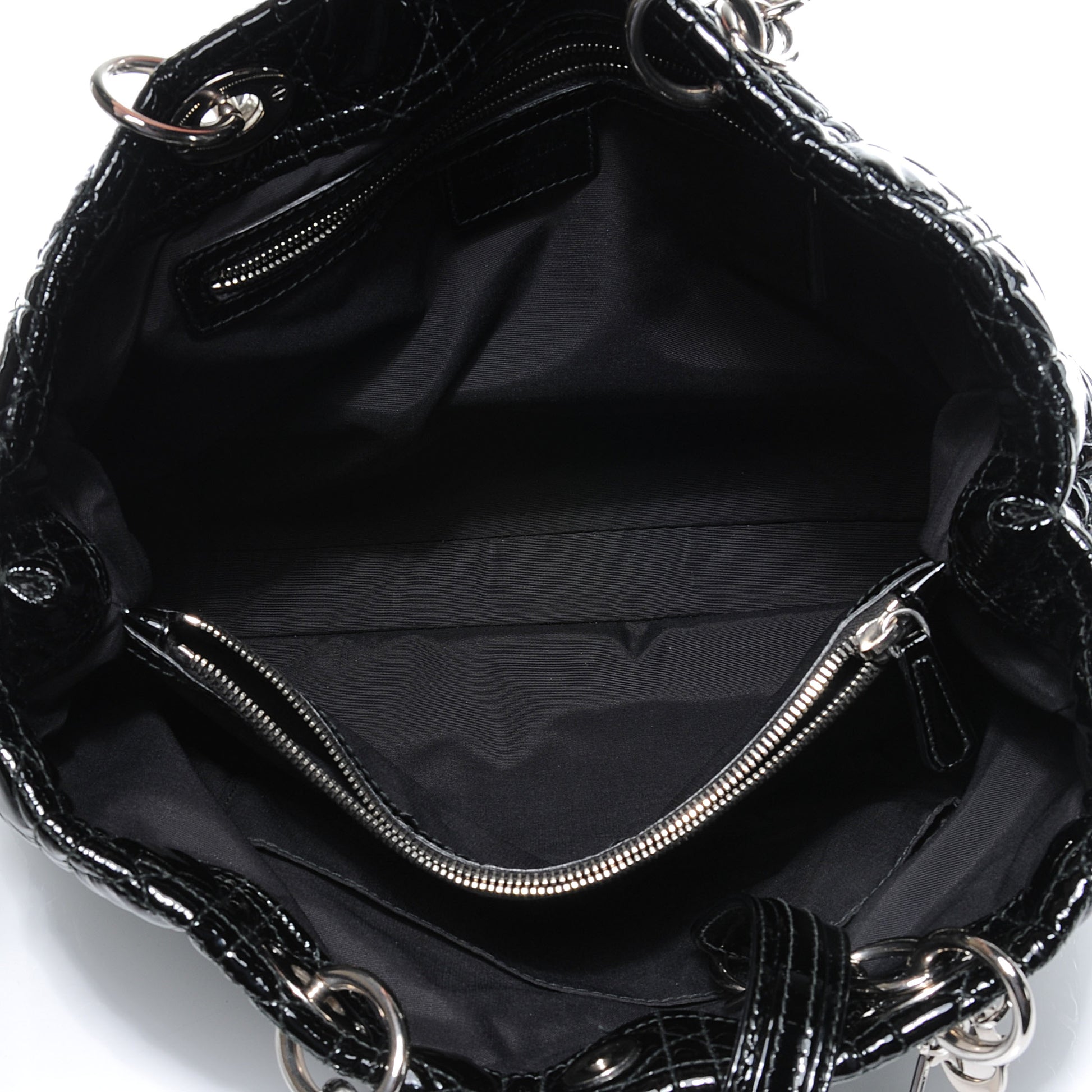 Christian Dior Patent Cannage Dior Soft Shopping Tote Black 7 of 7