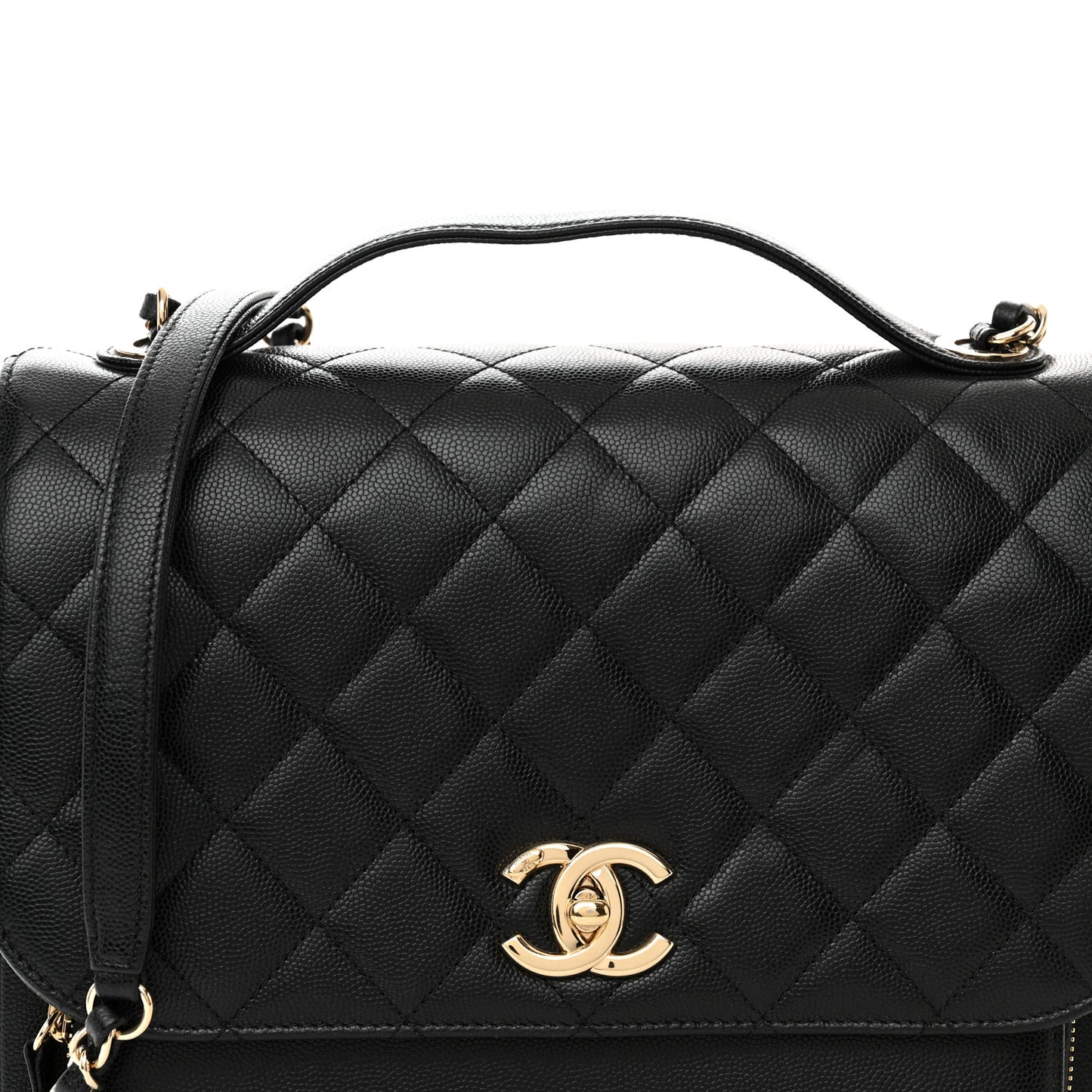 Caviar Quilted Large Business Affinity Flap Black