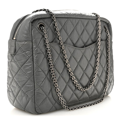 Chanel Aged Calfskin Quilted Large Reissue Camera Case Grey 3 of 10