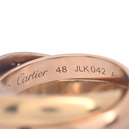 Cartier 18K Pink Yellow White Gold Diamond Trinity Ring 48 4.25 4 of 5