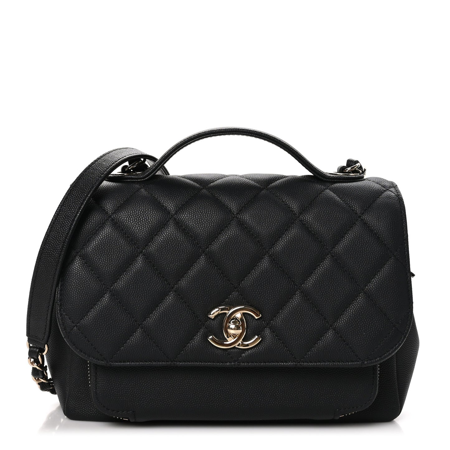 Caviar Quilted Medium Business Affinity Flap Black
