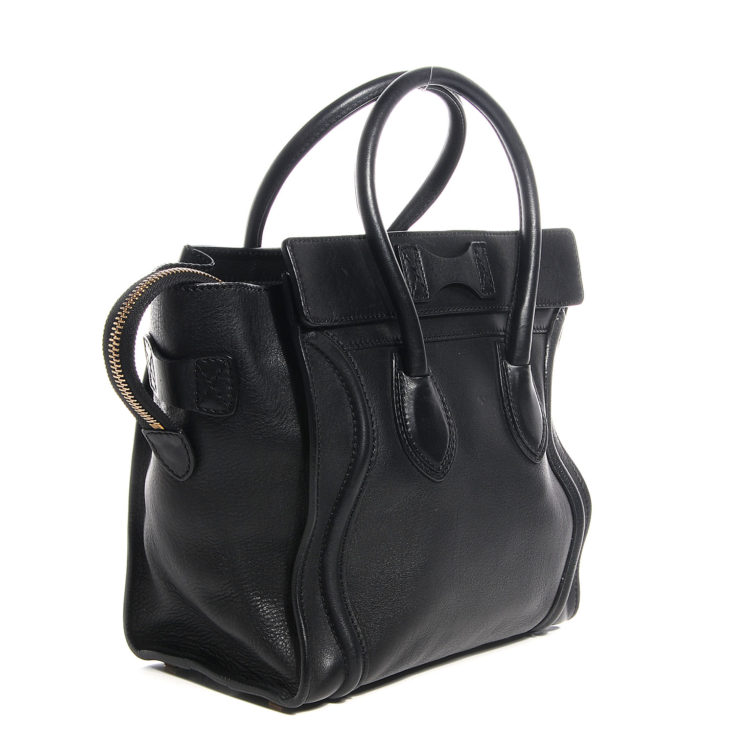 Celine Smooth Calfskin Micro Luggage Black 3 of 9