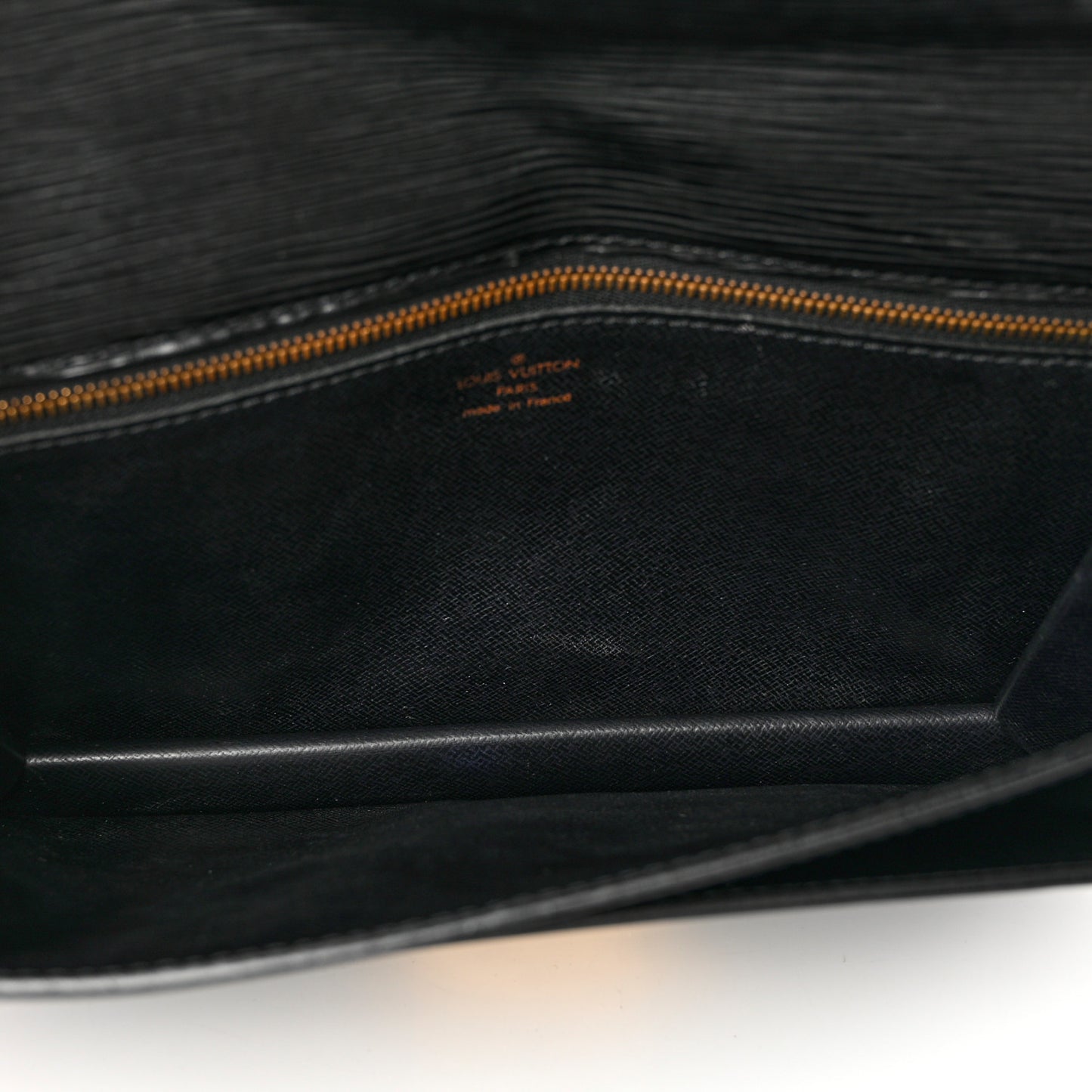 Epi Pochette Sellier Dragonne Clutch Black