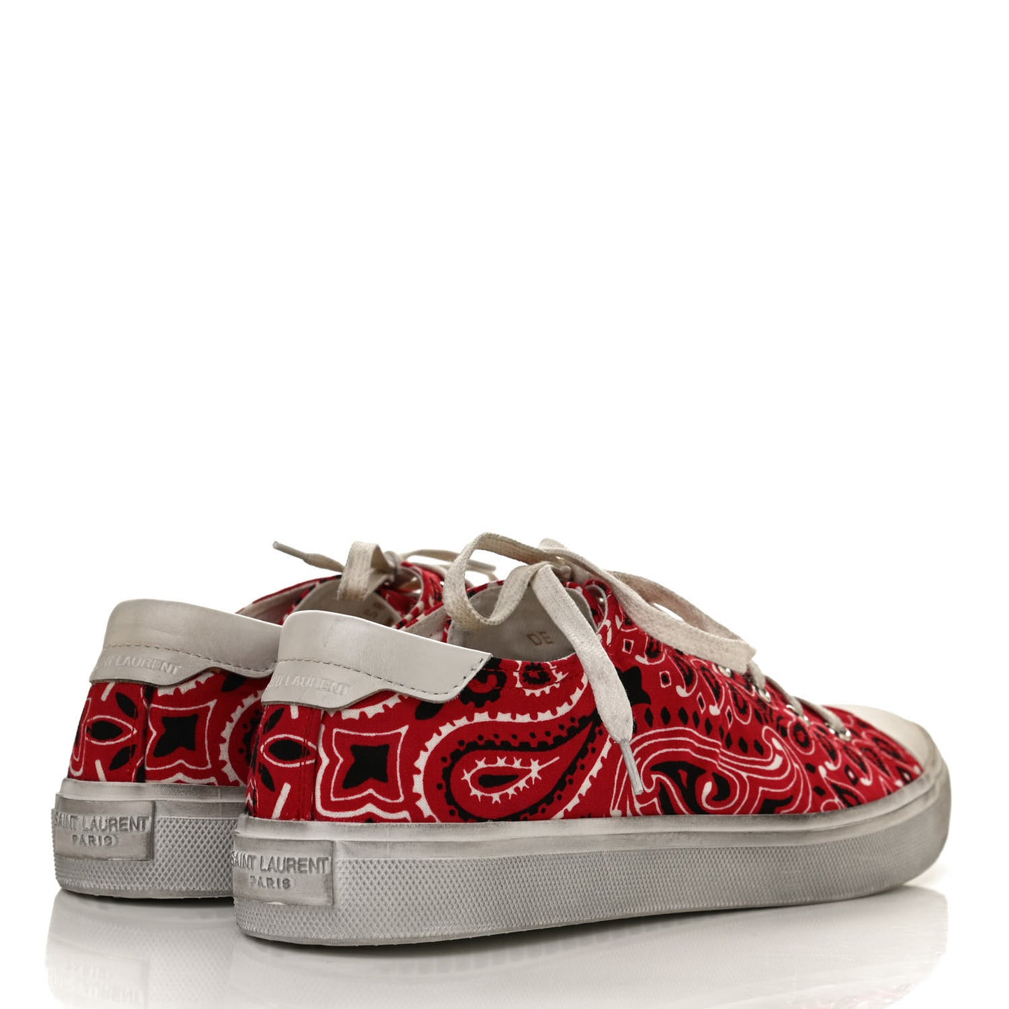 Canvas Bandana Print Bedford Low Top Sneakers 41 Red