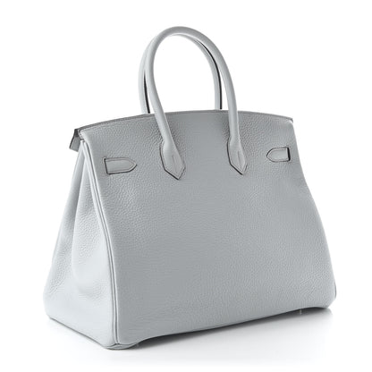 Hermes Taurillon Clemence Birkin 35 Bleu Pale 3 of 11