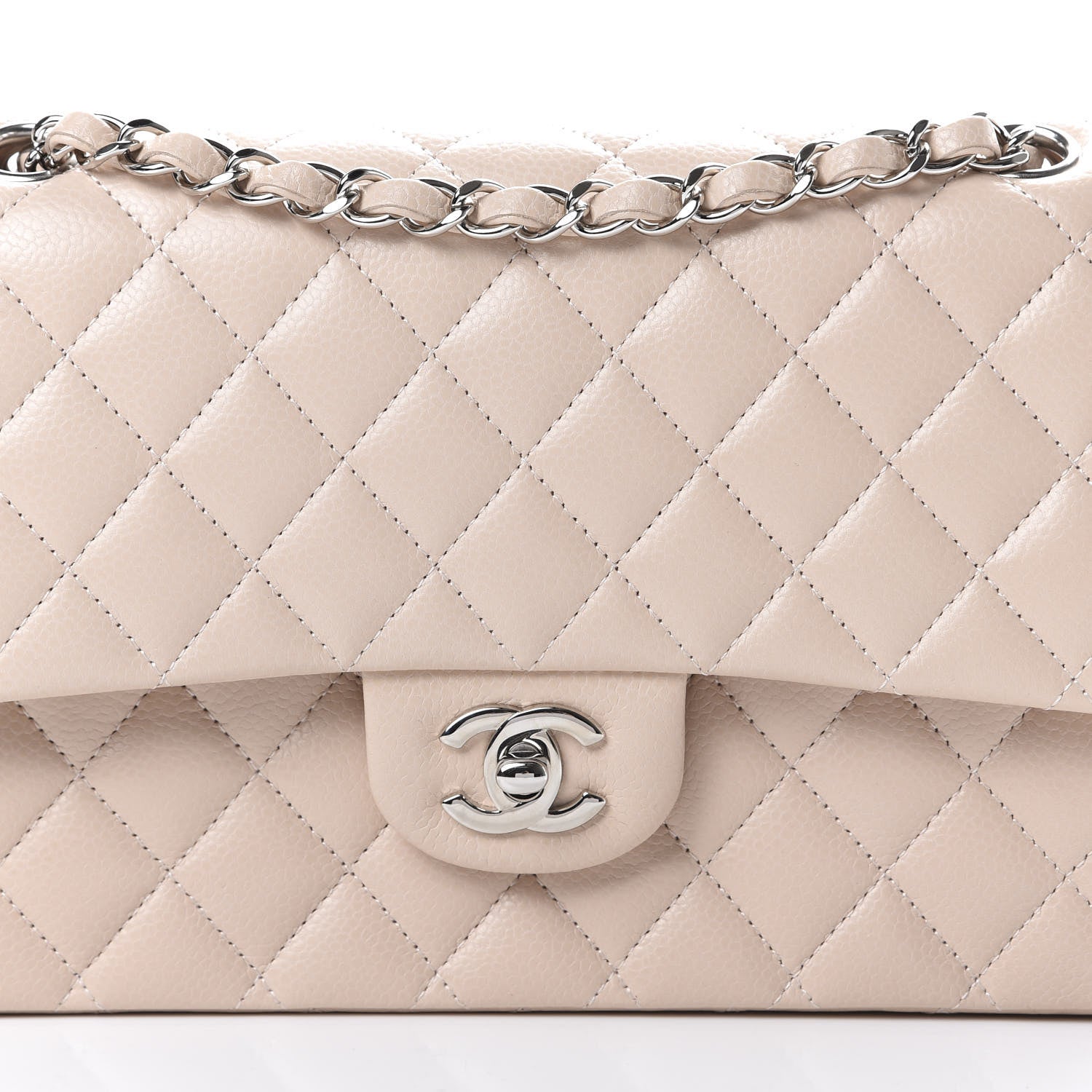 Chanel Caviar Quilted Medium Double Flap Light Pink 9 of 10