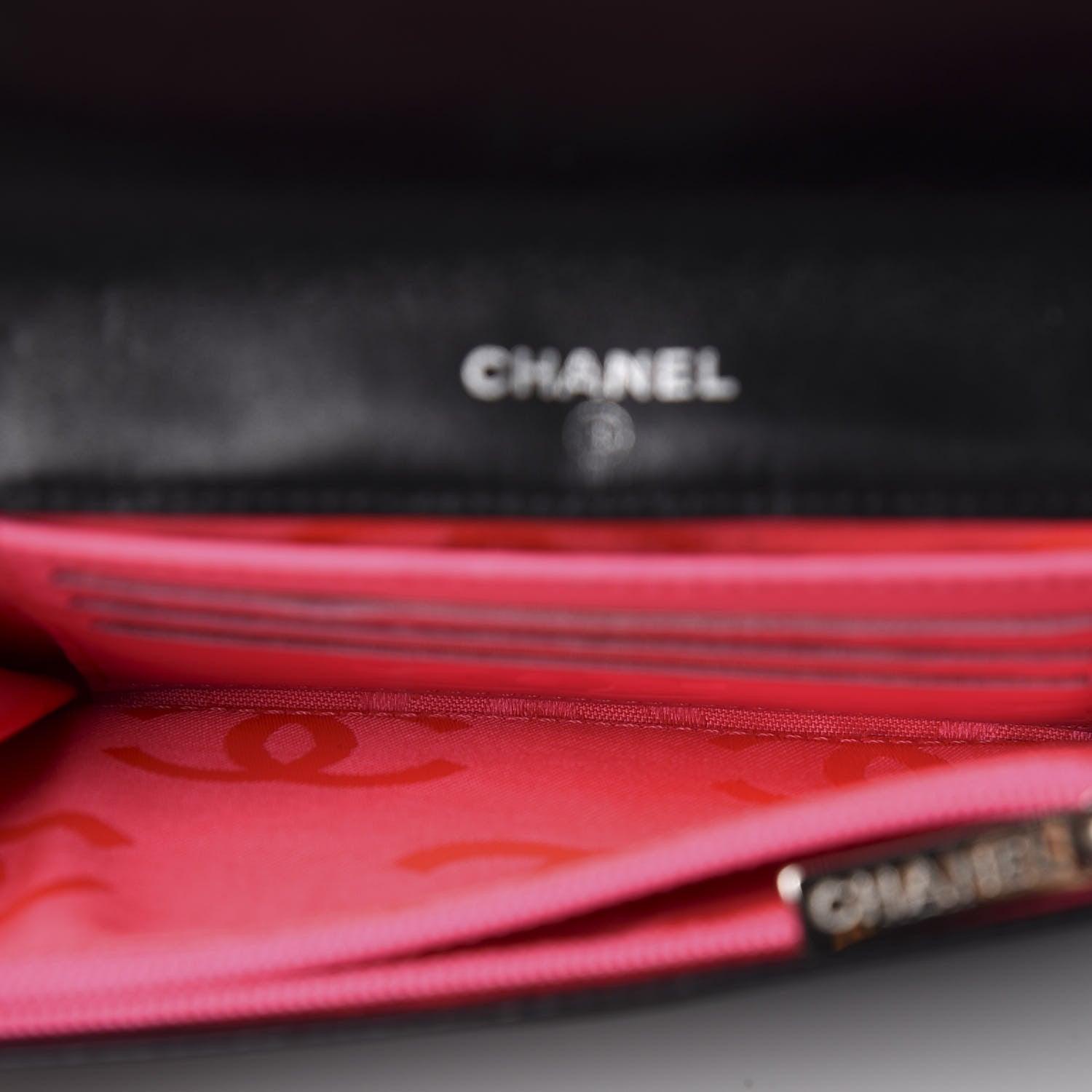 Chanel Calfskin Quilted Cambon Flap Wallet Black White 4 of 6