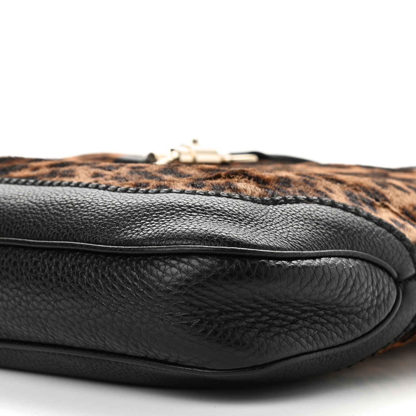 Calf Hair Jaguar Print Medium New Jackie Hobo Black