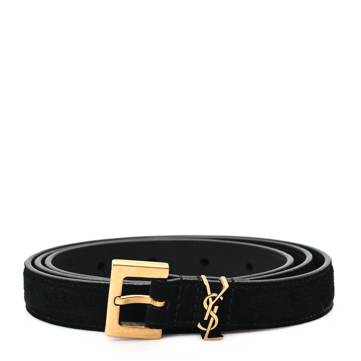 Suede Calfskin Monogram Square Buckle Belt 90 36 Black
