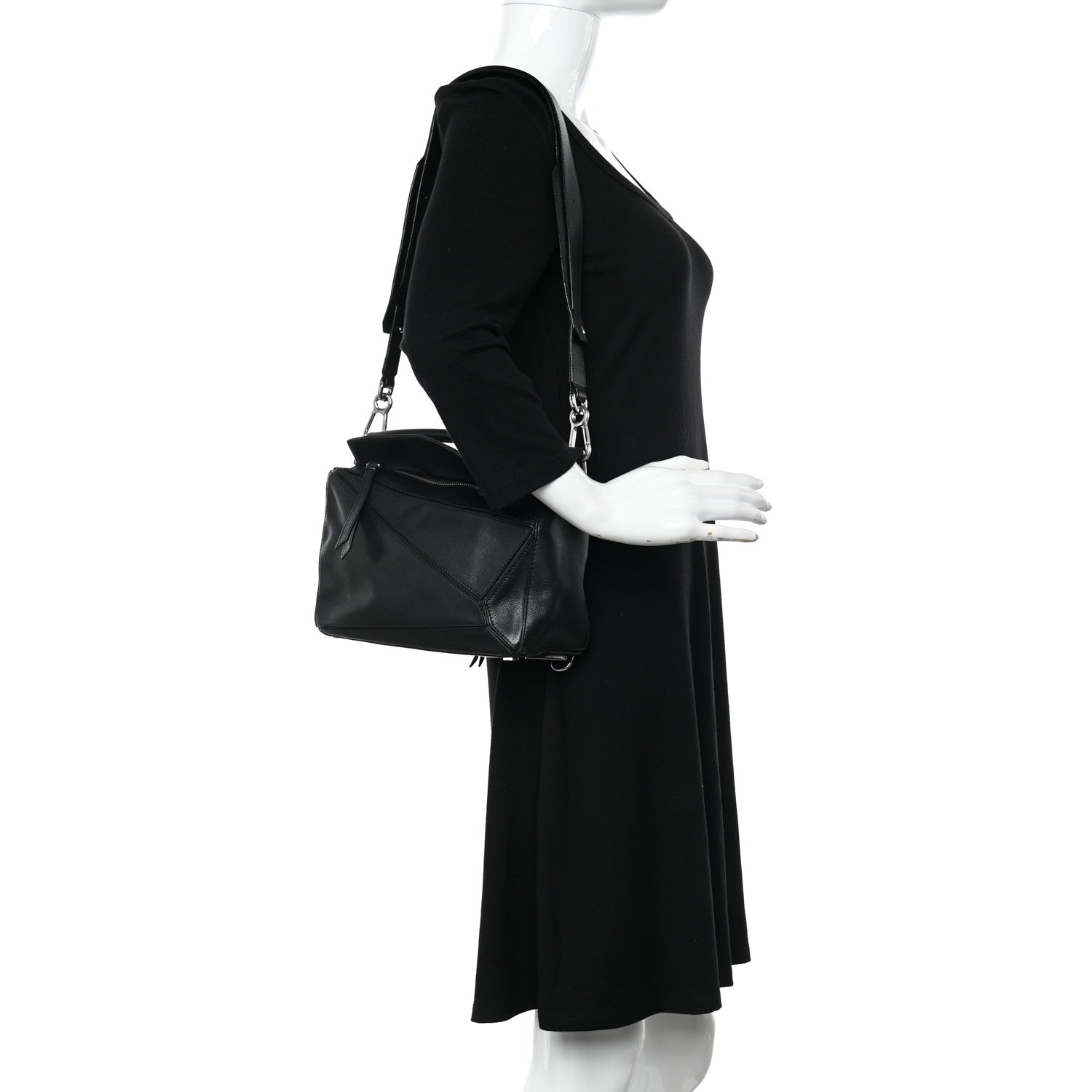 Loewe Calfskin Small Puzzle Bag Black 2 of 12