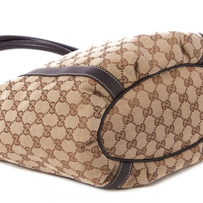 Gucci Monogram Medium D Gold Tote Bag Brown 6 of 8