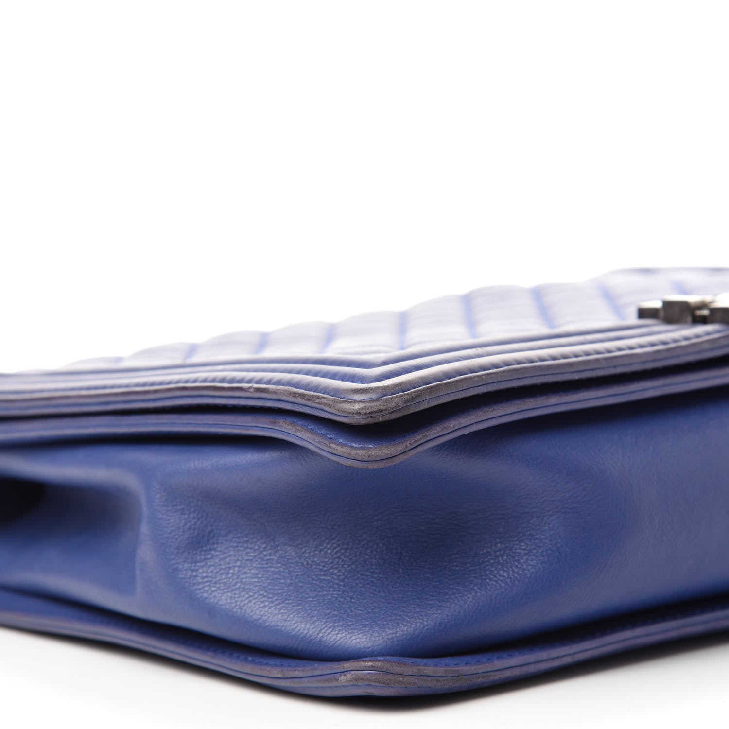 Chanel Grained Calfskin Quilted Large Boy Flap Blue 6 of 14