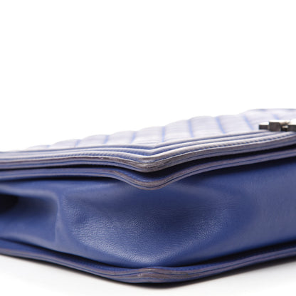 Chanel Grained Calfskin Quilted Large Boy Flap Blue 6 of 14