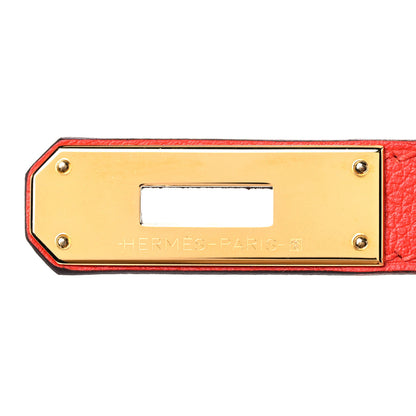 Hermes Evercolor Verso Kelly Retourne 32 Capucine Rouge H 10 of 15