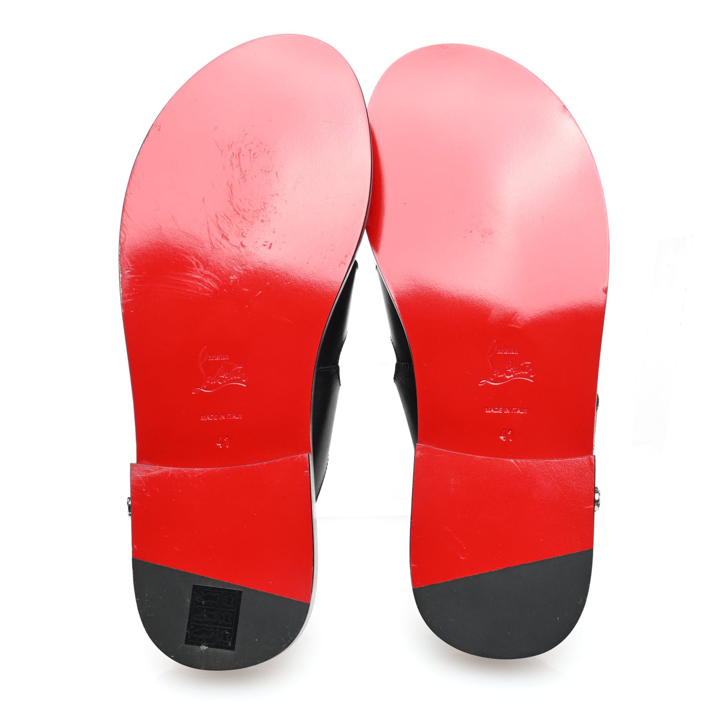 Calf Mens Sinouhe Flat Slide Sandals 41 Black