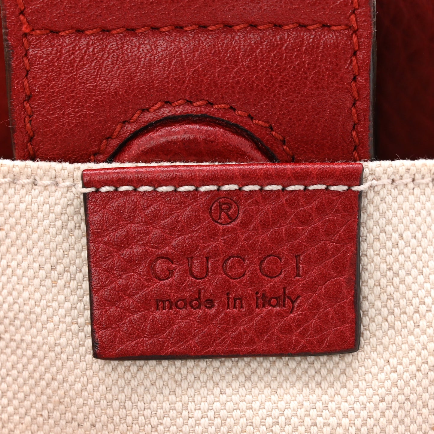 Calfskin Mini Bamboo Shopper Tote Red