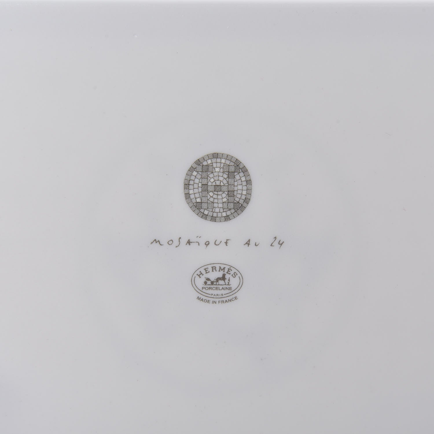 Hermes Porcelain Mosaique Au 24 Sushi Plate Platine 3 of 5