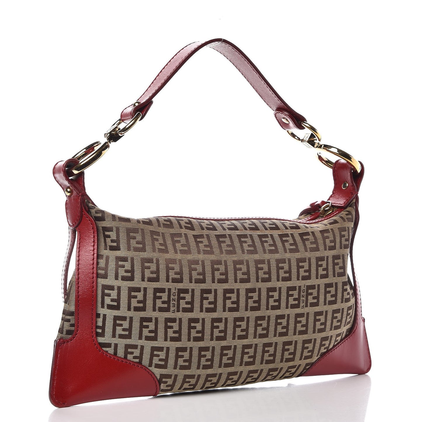 Zucchino Cuoio Small Chef Pocket Shoulder Bag Mogano Panna Rosso