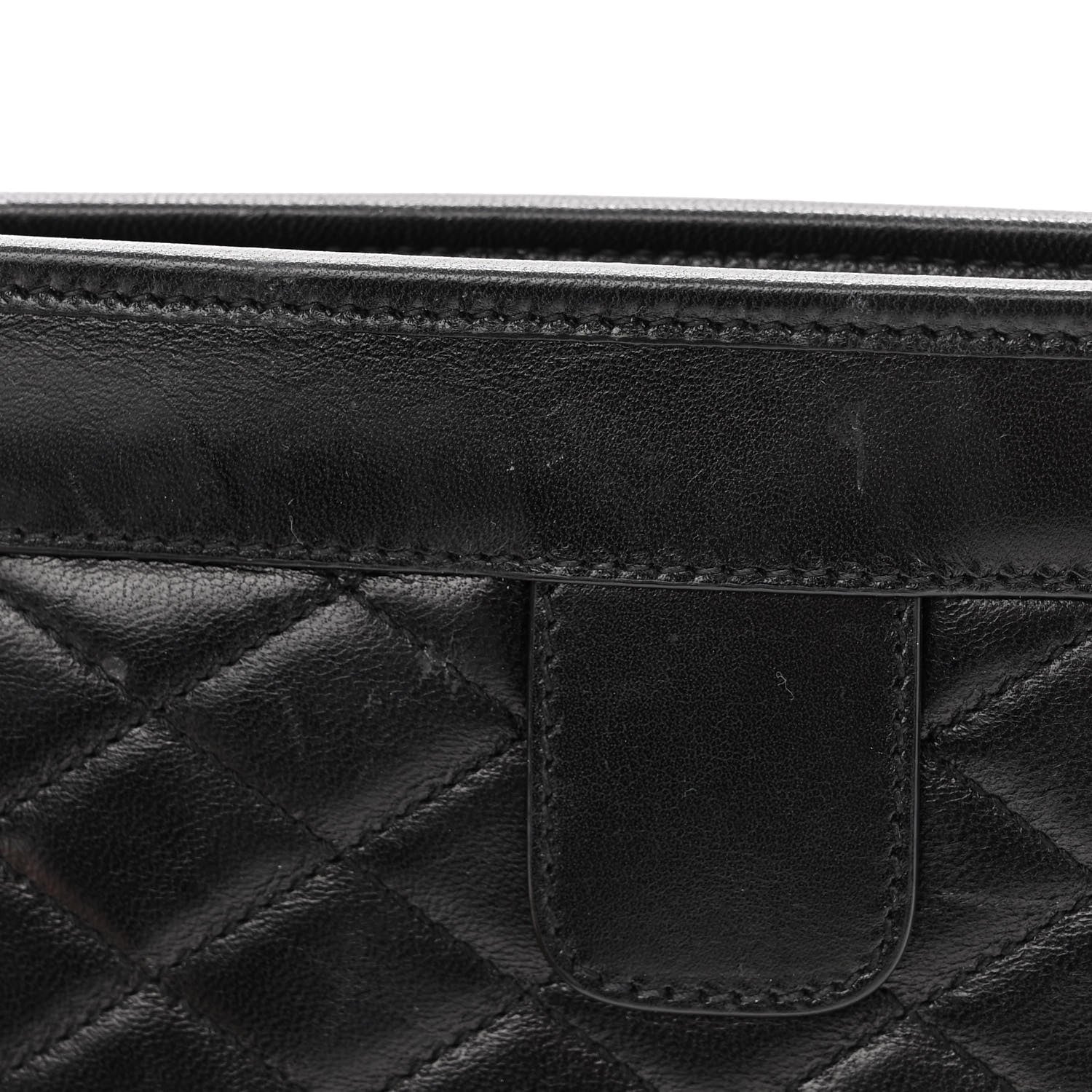 Saint Laurent Lambskin Quilted Monogram Baby Victoire Chain Clutch Bag Black 11 of 12