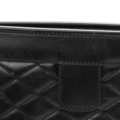 Saint Laurent Lambskin Quilted Monogram Baby Victoire Chain Clutch Bag Black 11 of 12