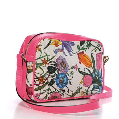 Gucci Canvas Flora Floral Shoulder Bag White Fuchsia Fluo 2 of 9