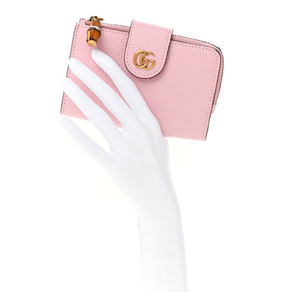 Gucci Piuma Calfskin Medium Bamboo Double G Wallet Pink 2 of 9