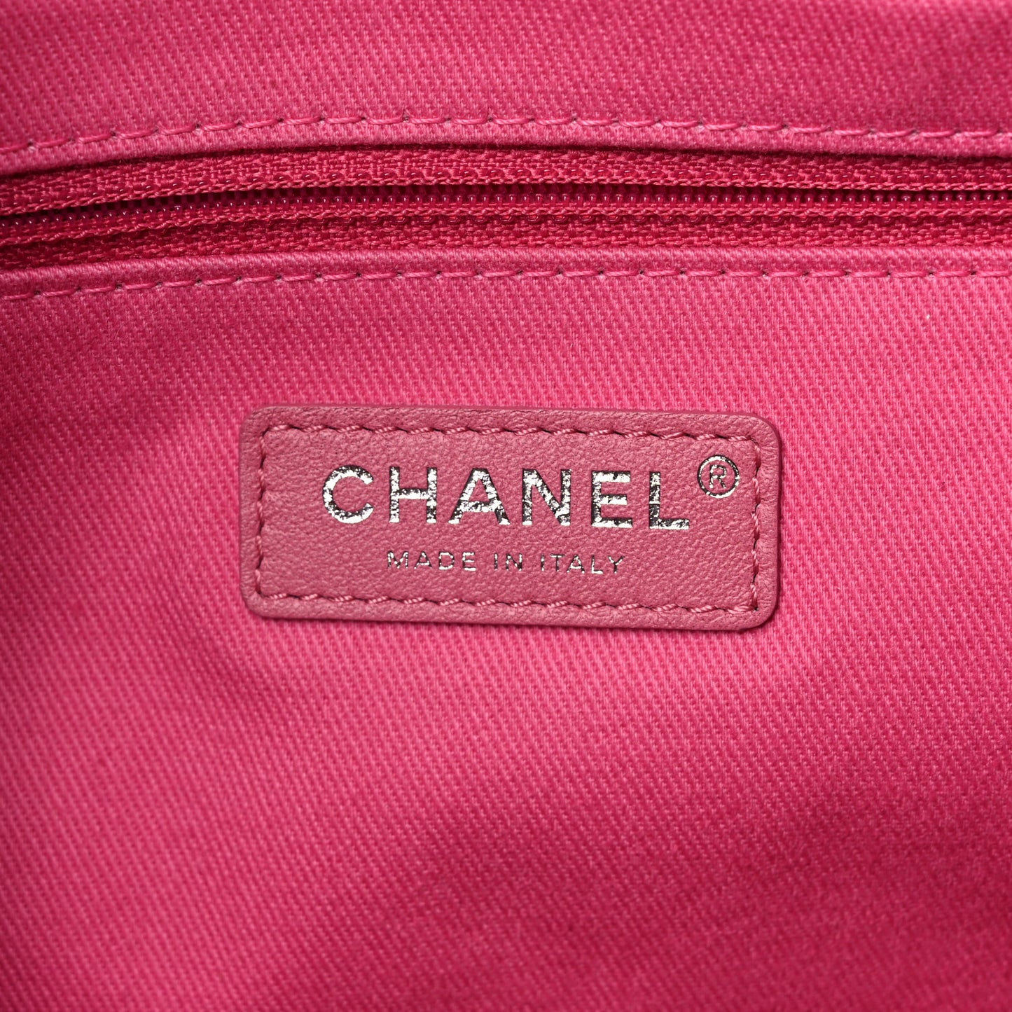 Mixed Fibers Large Shopping Bag Pink Beige