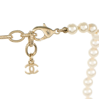 Chanel Graduated Pearl Crystal CC Long Necklace Black Gold 5 of 6