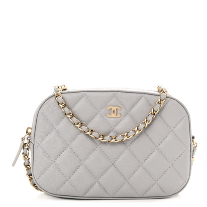 Chanel Caviar Quilted Camera Case Grey 1 of 11