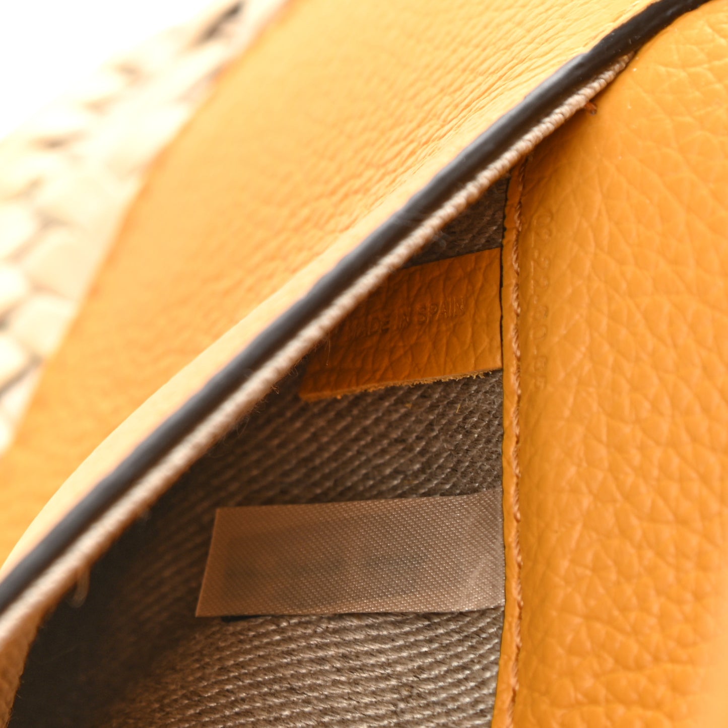 Raffia Small Grain Calfskin Medium Marcie Basket Yellow