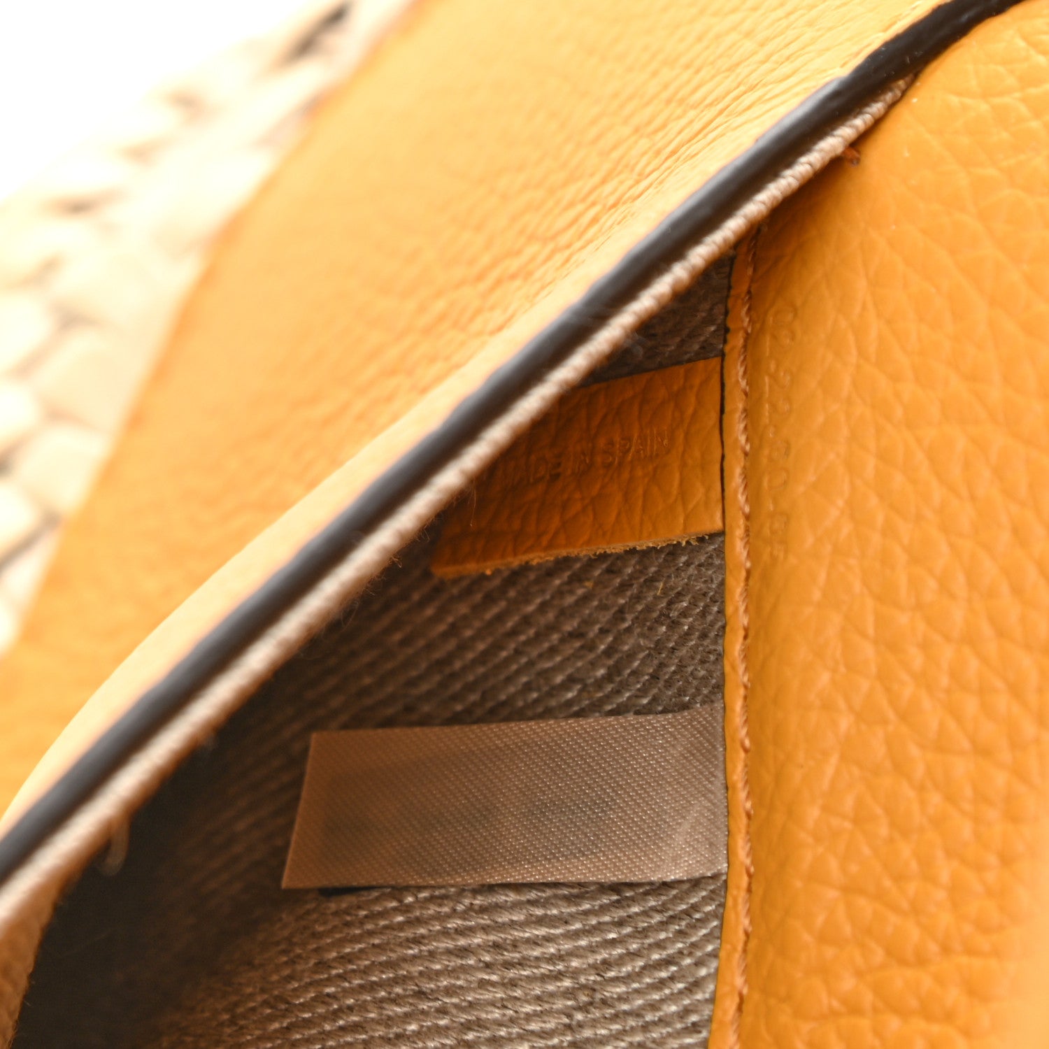 Chloe Raffia Small Grain Calfskin Medium Marcie Basket Yellow 7 of 8