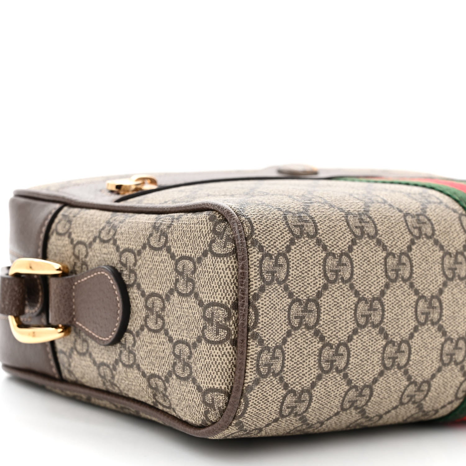 Gucci GG Supreme Monogram Web Small Ophidia Shoulder Bag Brown 9 of 10