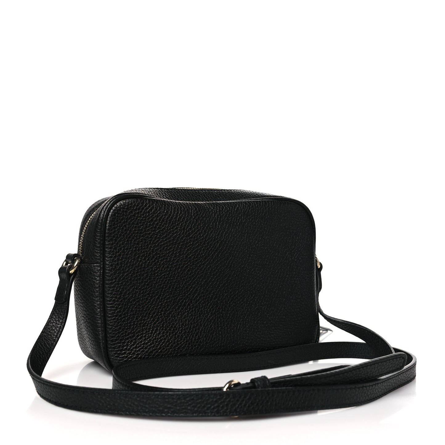 Pebbled Calfskin Small Soho Disco Bag Black