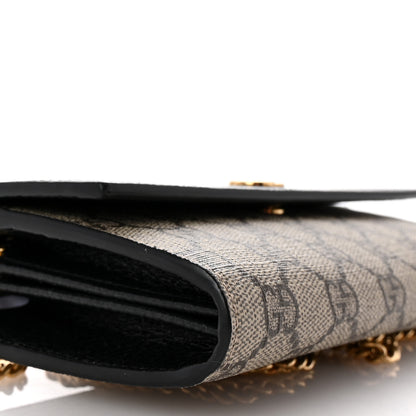 Gucci Dollar Calfskin GG Supreme Monogram Petite GG Marmont Wallet Chain Bag Black Beige Ebony 8 of 10
