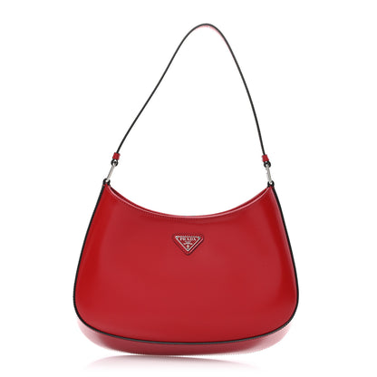 Prada Spazzolato Cleo Shoulder Bag Scarlatto Black 1 of 8