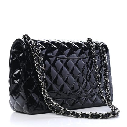 Chanel Patent Quilted Jumbo Double Flap Black 2 of 7