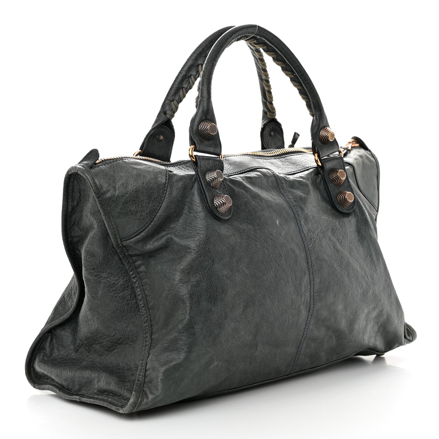 Agneau Giant 21 Rose Gold Hardware Work Anthracite