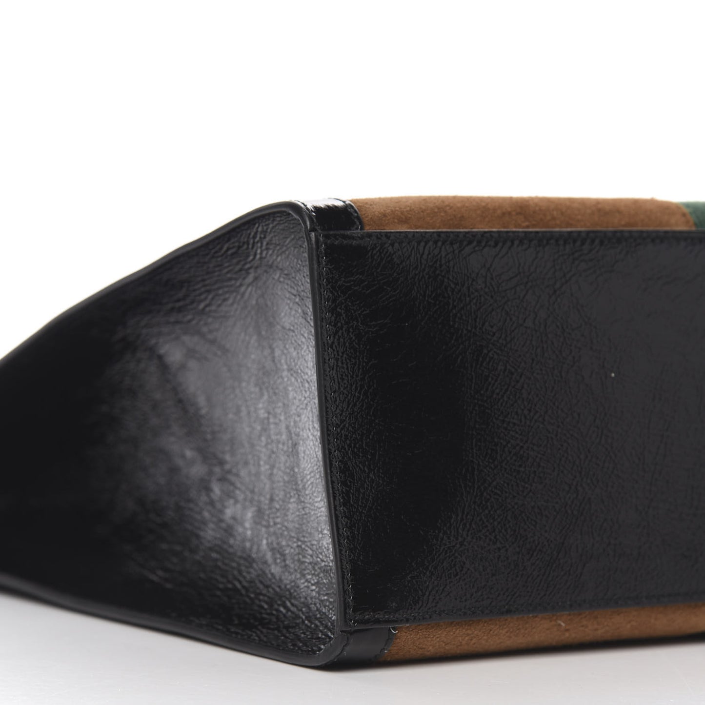 Suede Patent Web Ophidia Vertical Tote Nocciola Black