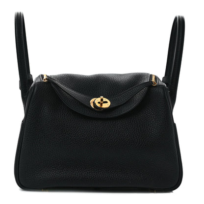 Hermes Taurillon Clemence Lindy 26 Black 1 of 9