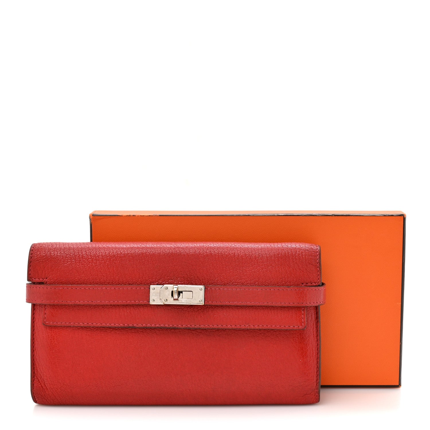 Hermes Chevre Mysore Kelly Longue Wallet Coq De Roche 13 of 13