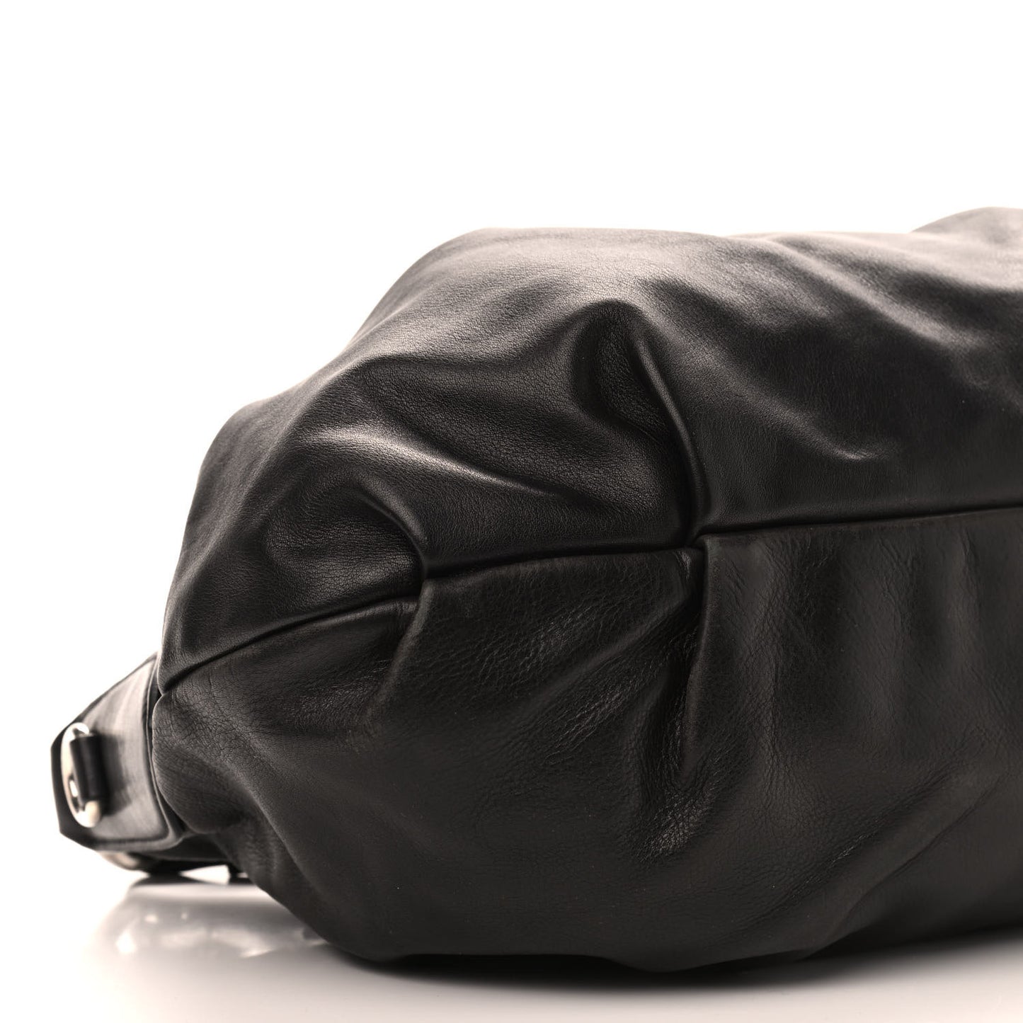 Soft Calfskin Pleated Hobo Black