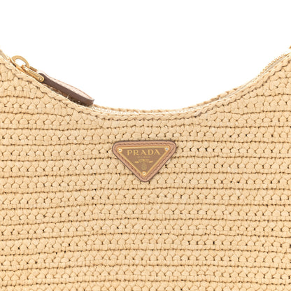 Prada Yarn Raffia Effect Crochet Re-Edition 2005 Shoulder Bag Naturale 8 of 13