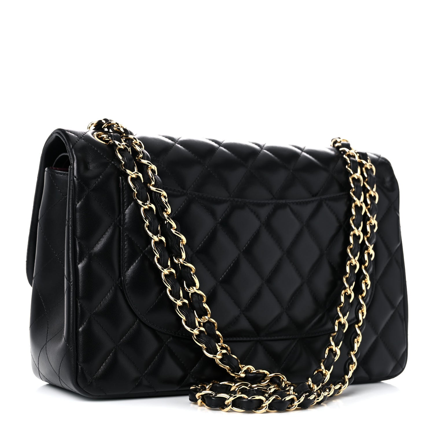 Chanel Lambskin Quilted Jumbo Double Flap Black 3 of 14
