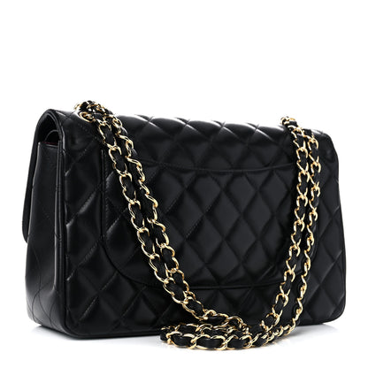 Chanel Lambskin Quilted Jumbo Double Flap Black 3 of 14