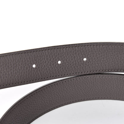 Hermes Box Togo 32mm Guilloche H Belt 90 Black Etain 5 of 7