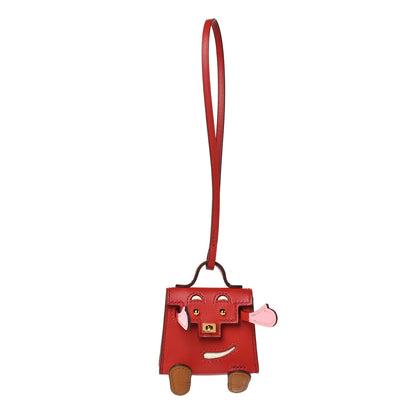 Hermes Tadelakt Chevre Mysore Kelly Quelle Idole Bag Charm Rose Sakura Sanguine Nata Sesame 1 of 4