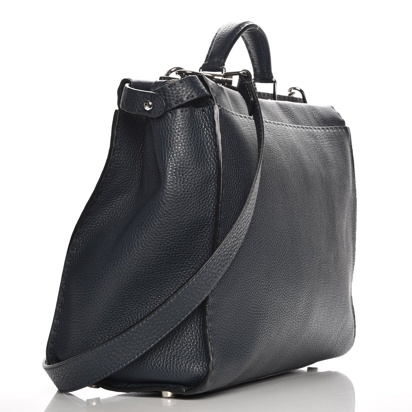 Cuoio Romano Selleria Bi-Color Large Mens Peekaboo Iconic Essential Satchel Lavagna Black