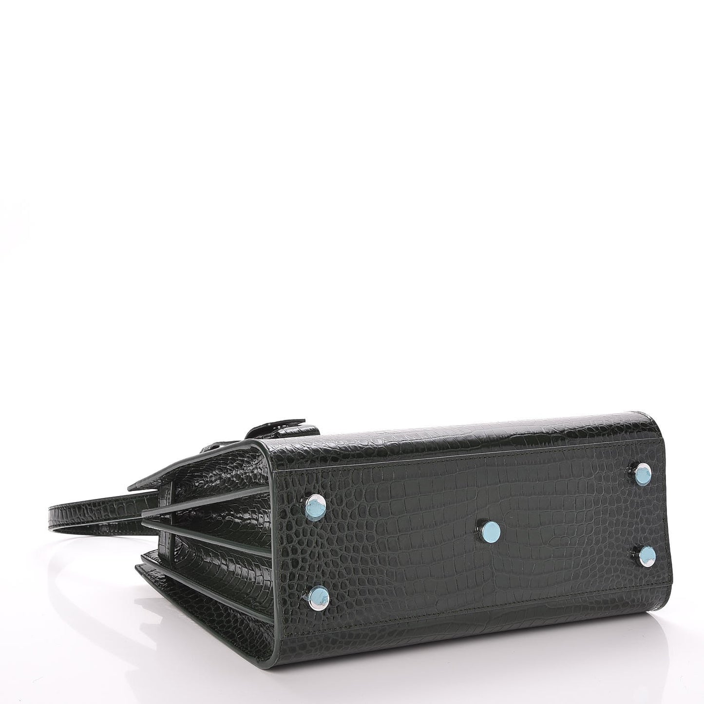 Calfskin Crocodile Embossed Baby Sac De Jour Dark Leaf