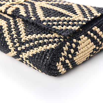 Saint Laurent Raffia Medium Monogram Kate Satchel Naturale Black 7 of 11